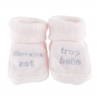 Chaussons marraine - Rose