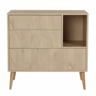 Commode 3 tiroirs 1 niche Cocoon Natural Oak