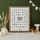 Coffret affiche à tamponner Les petites bêtes de la mer + porte affiche en bois