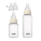 Coffret de 2 biberons + tétines Silicone Ivoire