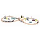 Coffret circuit train en bois