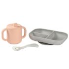 Coffret d'apprentissage silicone + tasse - pink