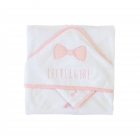 Cape de bain 75x75 cm avec gant Rose Little Girl