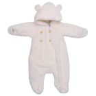 Combi pilote ourson en fausse fourrure Angora ivoire 6/12 mois