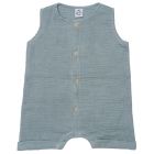 Combishort garçon sans manches en gaze vert de gris - 18 mois