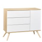 Commode 1 porte 3 tiroirs Seventies Blanc