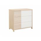 Commode 3 tiroirs Sacha Pin blanchi