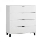 Commode 4 tiroirs blanc et noir - Collection Simple