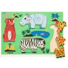 Puzzle en bois à encastrer pour enfant Coucou Tigre