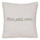 Coussin réversible Jaiko bouclette et cœurs 40 x 40 cm