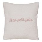 Coussin réversible Jaiko Mon petit félin 40 x 40 cm