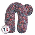 Coussin d'allaitement Jersey floral / vert de gris