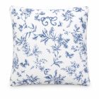 Coussin réversible imprimé Toile de Jouy 35 x 35 cm Bleu