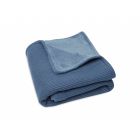 Couverture bébé 75x100 cm Basic Knit Jeans Blue et Fleece