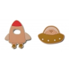 Lot de 2 anneaux de dentition Space Rose Multi Mix