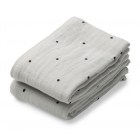Lot de 2 langes 65x65 cm Classic Dot Dumbo Grey