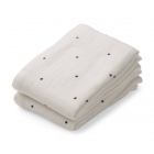 Lot de 2 langes 65x65 cm Classic Dot Crème de la crème