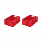 Lot de 2 boîtes de rangement Weston taille M Apple Red