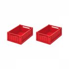 Lot de 2 boîtes de rangement Weston taille S Apple Red