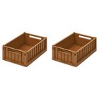 Lot de 2 boîtes de rangement Weston taille S Golden Caramel