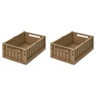 Lot de 2 boîtes de rangement Weston taille S Oat