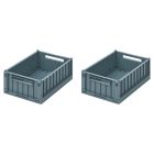 Lot de 2 boîtes de rangement Weston taille S Whale Blue