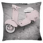 Coussin gris et rose Vespa