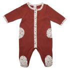 Pyjama hiver en maille bouclette tomette / imprimé terrazzo - 12 mois