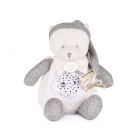 Veilleuse peluche musicale à projection d'étoiles Ours gris