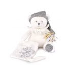 Doudou pantin attache sucette Ours 20 cm Argent