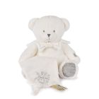 Doudou mouchoir Ours 30 cm Argent
