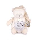 Veilleuse peluche musicale à projection d'étoiles Ours blanc