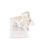 Doudou pétale plat collector Ours 25 cm Blanc