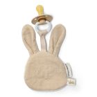 Doudou attache-tétine en gaze de coton - Lapin