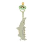 Doudou attache-tétine en gaze de coton Crocodile - Safari Friends