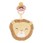 Doudou attache-tétine en gaze de coton Lion - Safari Friends