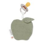 Doudou attache-tétine en gaze de coton Pomme - Pure Olive