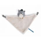 Doudou plat Les Moustaches - Chat gris clair