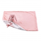 Doudou couverture attache sucette Lapin Rose et blanc