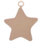Doudou étoile bi-matière avec anneau de dentition pétale Beige