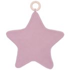 Doudou étoile bi-matière avec anneau de dentition pétale Violet