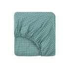 Drap housse 70x140 cm Stories Teal Cream Grid