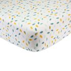 Drap housse feuilles 60 x 120 cm