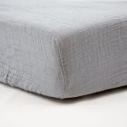 Drap housse Gris 60 x 120 cm Double gaze