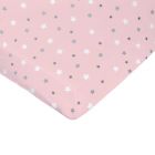 Drap housse étoiles Rose 70x140 cm jersey