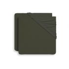 Lot de 2 draps housses 40x80 cm en Jersey Leaf Green