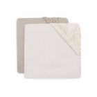 Lot de 2 draps housses 40x80 cm Jersey Oatmeal et Sand