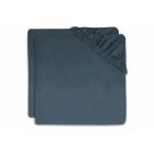 Lot de 2 draps housses 40x80 cm en Jersey Jeans Blue