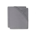 Lot de 2 draps housses 40x80 cm en Jersey Storm Grey