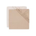 Lot de 2 draps housses 60x120 cm Jersey Blush et Wild Rose